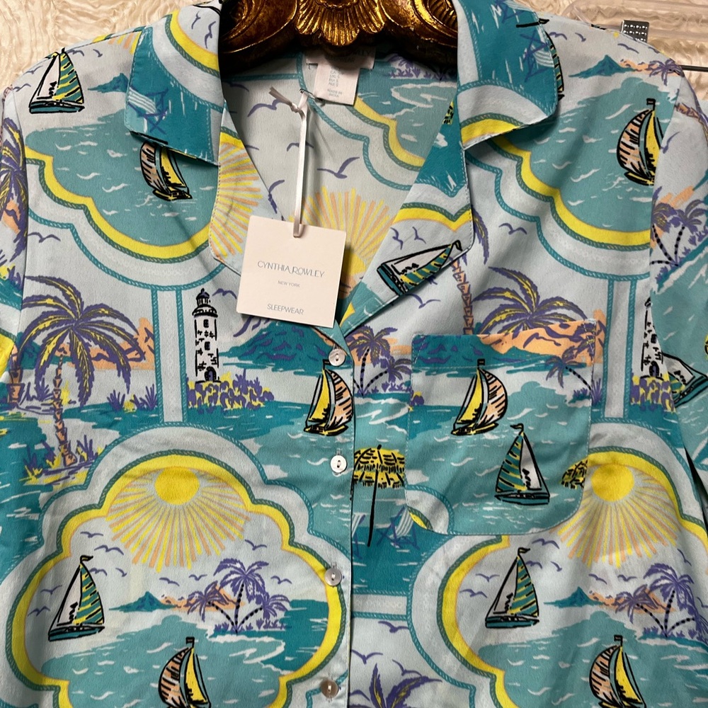 Cynthia Rowley Silky Coquette Girlhoodcore Shorty Pjs Pajama Set Women’s S NWT - Picture 5 of 8